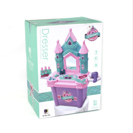 TOCADOR EN CAJA ESTILO CASTILLO 
CON ESPEJO CAJA X8 UNDS