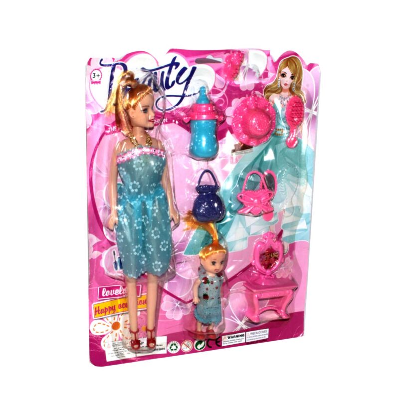 MUÑECA GRANDE Y PEQUEÑA PRINCESA EN CARTON